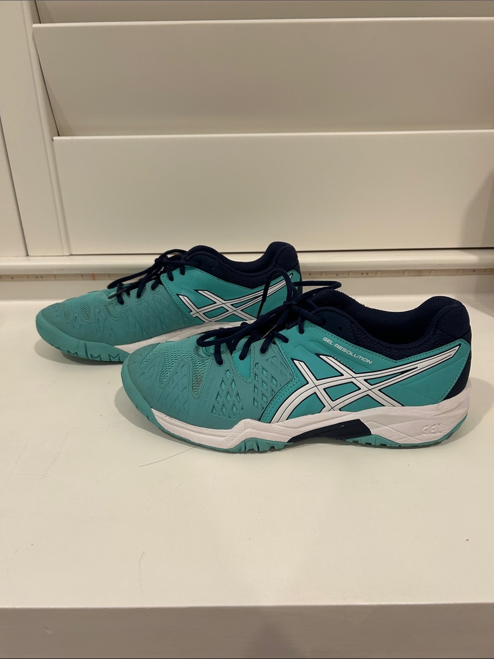 Asics Teal & Navy Court Sneakers